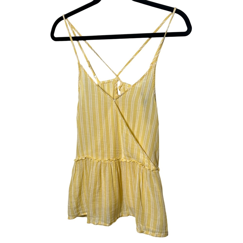 American Eagle‎ Yellow White Striped Cami Top Women's Large NWT